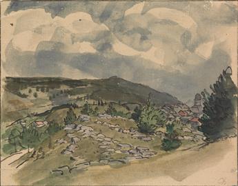 JULES CHADEL (Clermont-Ferrand 1870-1941 Paris) Collection of 44 brush and ink and wash drawings and 14 watercolors.